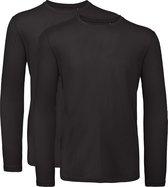 Senvi 2 pack T-Shirt Lange Mouwen Biologisch Katoen - Zwart – 3XL