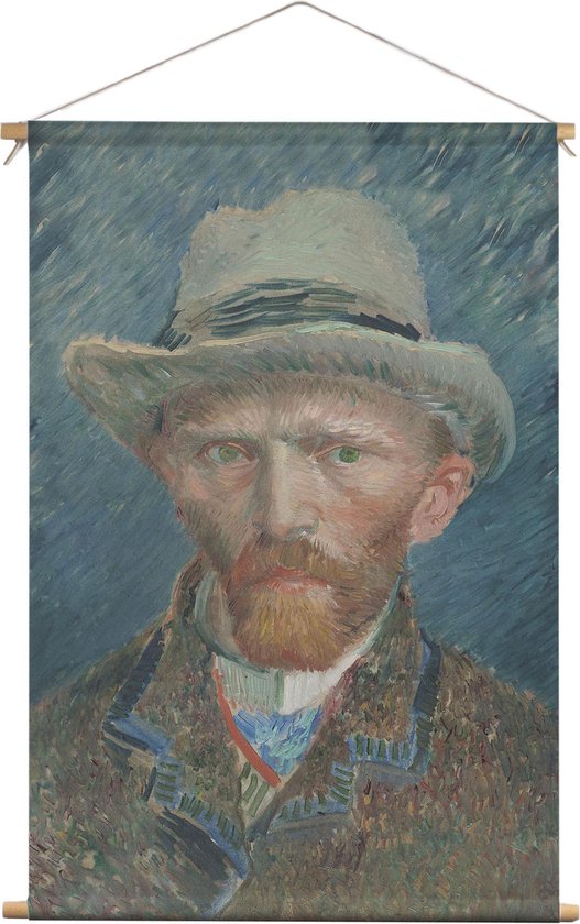 Zelfportret | Vincent van Gogh  | Textieldoek | Textielposter | Wanddecoratie | 90CM x 135CM” | Schilderij