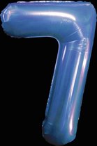 Ballon – Folie ballonnen cijfers – Verjaardags ballon – Cijfer 7 – Blauw - 97cm – 1 stuk