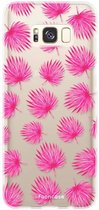 Samsung Galaxy S8 Plus hoesje TPU Soft Case - Back Cover - Pink leaves / Roze bladeren