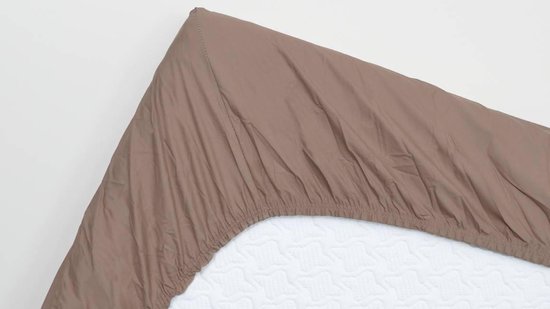 Snoozing - Katoen - Extra High - Hoeslaken - Lits jumeaux - 200x220 cm - Taupe