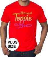 Grote maten rood t-shirt - Helemaal Toppie plus size shirt rood heren 3XL