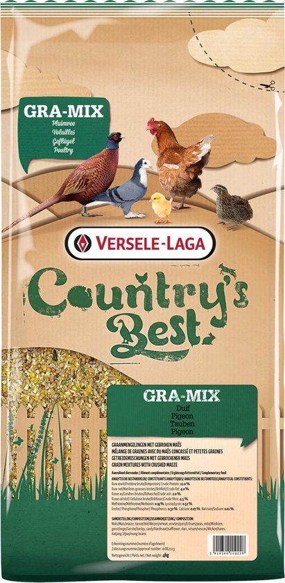 Versele-Laga Country Best Gra-Mix (Sier)Duif Gebroken Mais 4 KG
