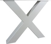 Stalen X Poot Salontafel | Wit| Koker 80x80 | X-onderstel | Industrieel Salon Tafelonderstel