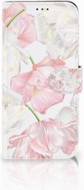 Coque Téléphone Samsung Galaxy A50 PU Premium Housse pour Belles Fleurs Cadeau d'anniversaire Petite Amie