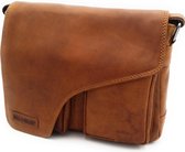 Hill Burry – VB10021 - 3062 - echt lederen - schoudertas –crossbodytas- stevig - chique - uitstraling - vintage leder- bruin /cognac