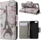 Eiffel toren wallet agenda tasje hoesje Iphone 5 5S SE