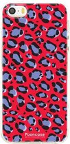 iPhone 5/5S hoesje TPU Soft Case - Back Cover - Luipaard / Leopard print / Rood