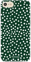 iPhone 8 hoesje TPU Soft Case - Back Cover - POLKA / Stipjes / Stippen / Donker Groen