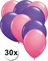 Ballonnen Roze & Paars 30 stuks 27 cm