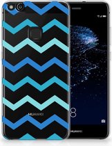 Huawei P10 Lite Uniek TPU Hoesje Zigzag Blauw