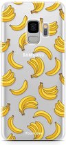 Fooncase Hoesje Geschikt voor Samsung Galaxy S9 - Shockproof Case - Back Cover / Soft Case - Bananas / Banaan / Bananen