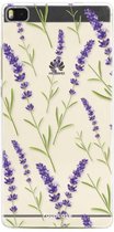 Huawei P8 hoesje TPU Soft Case - Back Cover - Purple Flower / Paarse bloemen