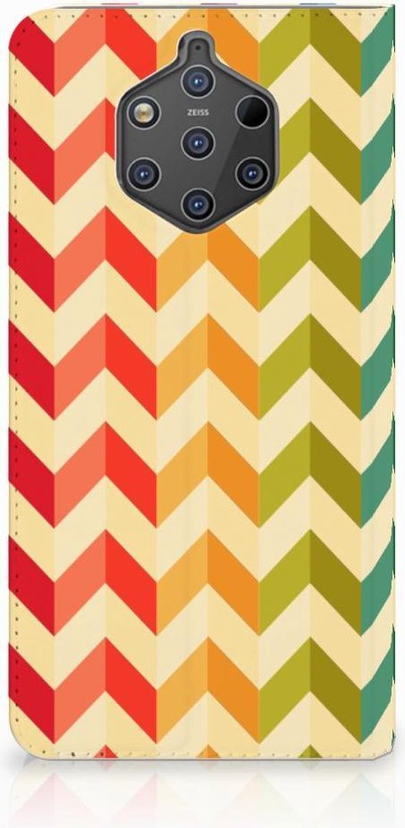 Nokia 9 PureView Hoesje met Magneet Zigzag Multi Color