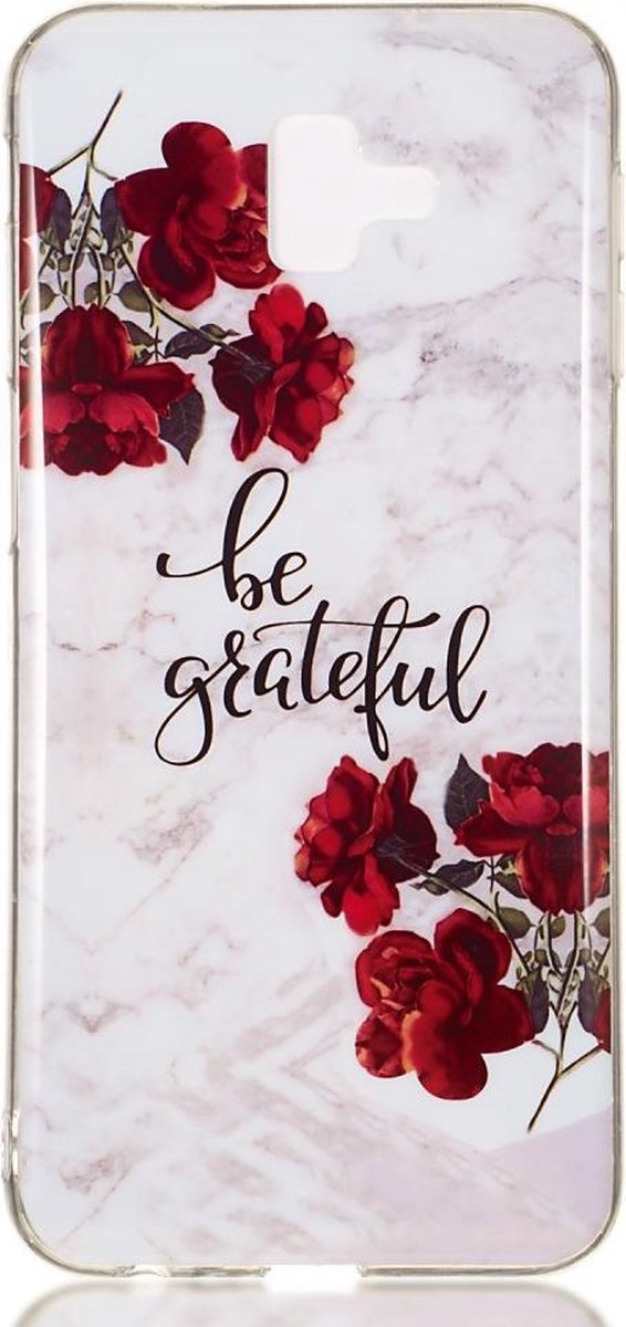 Marmer TPU Back Cover - Geschikt voor Samsung Galaxy J6 Plus (2018) Hoesje -