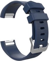 Merkloos Siliconen bandje - Fitbit Charge 2 - Donkerblauw Navy - Small