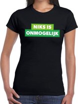 Niks is onmogelijk zwart festival t-shirt dames 2XL