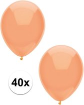 40x Perzik oranje metallic ballonnen 30 cm - Feestversiering/decoratie ballonnen perzik oranje