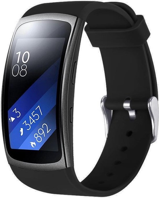 Bracelet montre en silicone pour Samsung Gear Fit 2 Pro - Bracelet /  Bracelet sport - Noir | bol.com