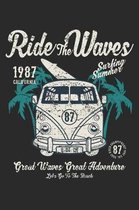 Ride the waves Surfer Notebook