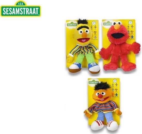 roltrap Bevatten Verleiden Sesamstraat knuffels - Bert - Ernie - Elmo - 3 stuks | bol.com