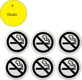 Deurbordje Verboden te Roken 6 Stuks – 7 cm – Wc Bordje – Pictogram