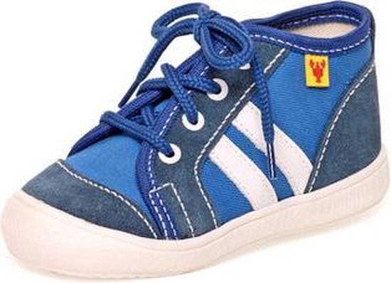 Gympen - gymschoenen - jongens - textiel/leer- blauw - maat 24