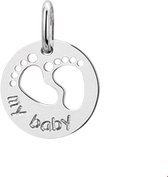 Zilver Gerhodineerde Hanger baby voetjes