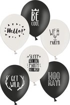 ballon - party - 6 stuks - verschillende teksten -