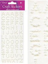 Oaktree - Stickers Alfabet kleine parels wit (per vel)