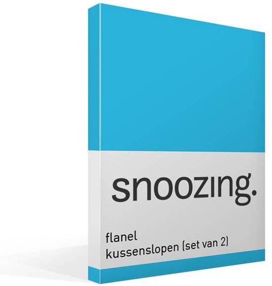 Snoozing - Flanel - Kussenslopen - Set van 2 - 50x70 cm - Turquoise