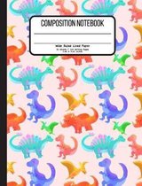 Composition Notebook Wide Ruled Lined Paper 55 Sheets / 110 Writing Pages 7.44 x 9.69 Inches