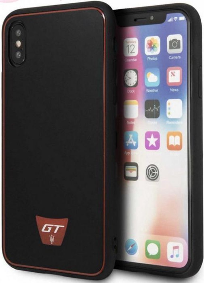 Maserati GranSport GT Back Case - Geschikt voor Apple iPhone X (5.8") - Zwart
