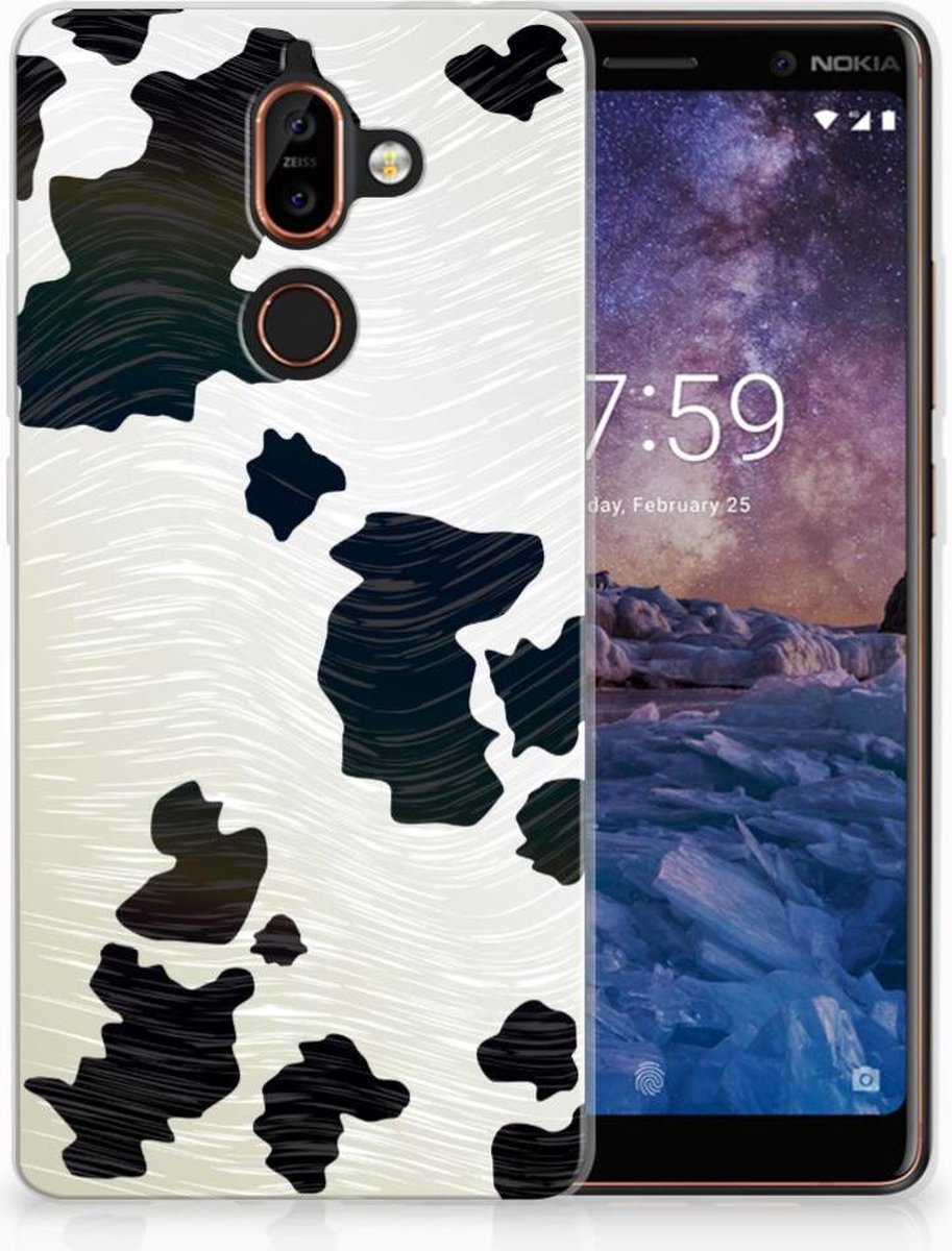 Nokia 7 Plus TPU Hoesje Koeienvlekken