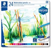 crayons de couleur aquarelle - étui métallique 24 pcs