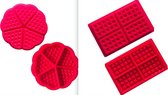 ProductGoods - Wafelijvorm vierkant 4 stuks + Wafelvorm hartjes 5 stuks - Combinatie Deal - Valentijn