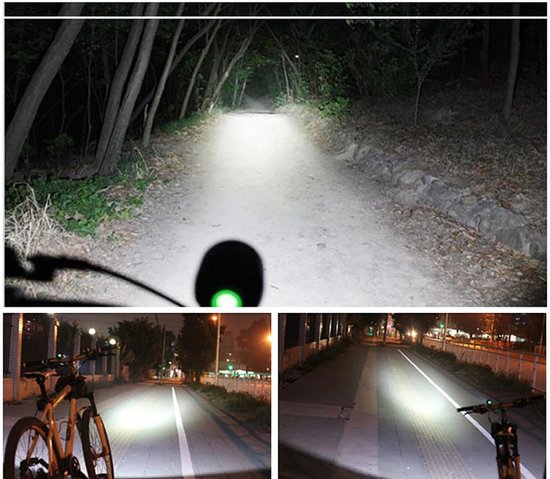 1200 lumen MTB/race LED koplamp CREE T6 USB aansluiting - EXTREEM veel licht -100 meter- met 20.000mAh LiPo Powerbank — afbeelding 2