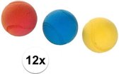 12x Foam/soft ballen gekleurd 7 cm