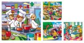 Legpuzzel - 4 in 1 legpuzzel - Beroepen - Educa puzzel