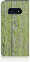 Geschikt voor Samsung Galaxy S10e Standcase Hoesje Design Green Wood