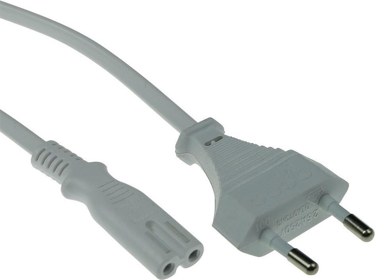 Image of ACT Netsnoer Euro male - C7 female wit 3 m AK5241