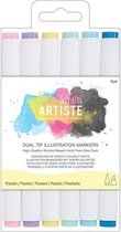 Dual Tip Illustratie Markers - Beitel/Borstel (6pak) - Pastel