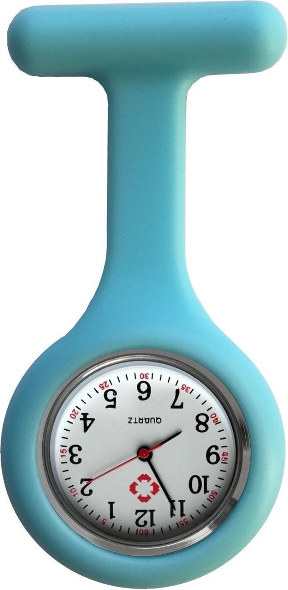 Fako® - Verpleegstershorloge - Zusterhorloge - Verpleegster Horloge - Siliconen Uni - Babyblauw