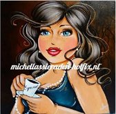 Diamond Painting Dame met espresso