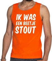 Oranje Ik was een beetje stout tanktop / mouwloos shirt - Singlet voor heren - Koningsdag kleding XXL