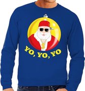 Foute kersttrui hip hop / rapper Kerstman blauw voor heren 2XL (56)