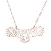 24/7 Jewelry Collection Uil Ketting - Rosé Goudkleurig