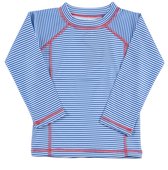 Ducksday - UV-werend Zwemshirt - promo - UPF50+ - sneldrogend - lange mouwen - jongen - Blue stripe - maat 134/140