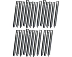 Klassieke Stalen V-vormige Tentharingen Set - 24 stuks - 18 cm | Lange Hoekharingen van Staal voor Opzetten Tent | Halfronde Haringen | Camping | Kamperen