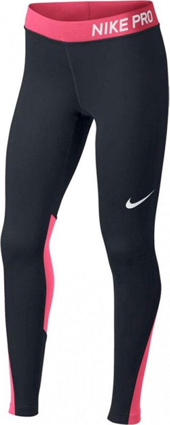 Nike Pro Sportbroek - Maat 140 - Meisjes - zwart/roze Maat M-140/152 |  bol.com